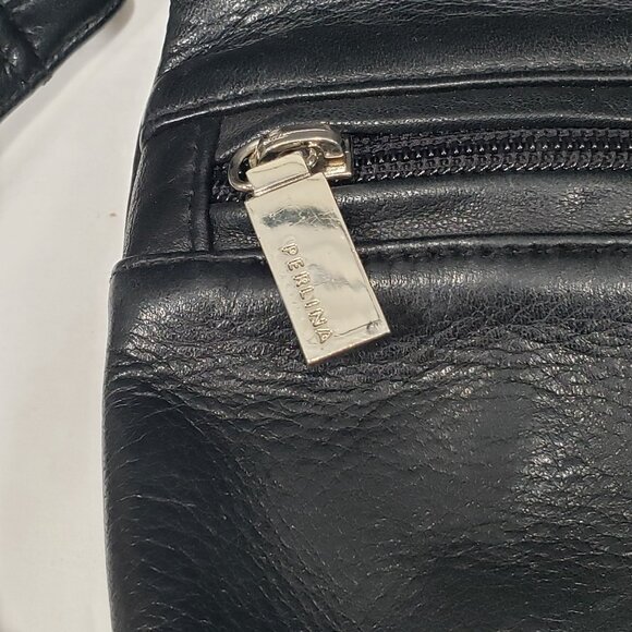 Perlina Soft Black Premium Genuine Leather Small Crossbody Bag Vintage - Picture 3 of 9